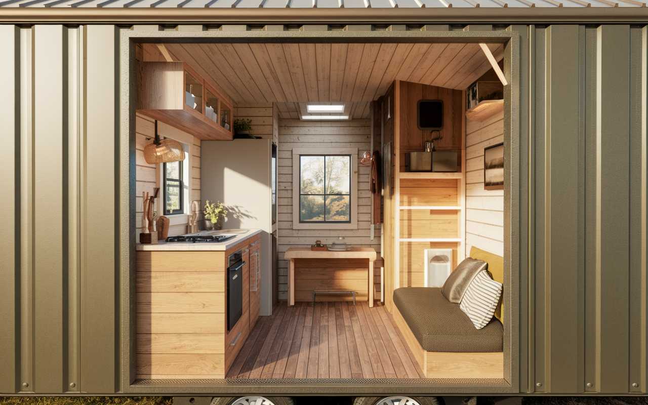 Découvrez L&rsquo;Incroyable Transformation : Une Tiny Home de 40 Pieds dans une Boîte Métallique avec un Intérieur Optimisé!